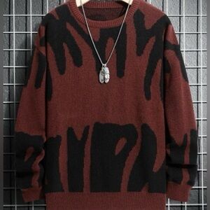 Unisex Men’s Round Neck Drop Shoulder Hip Hop Sweater.